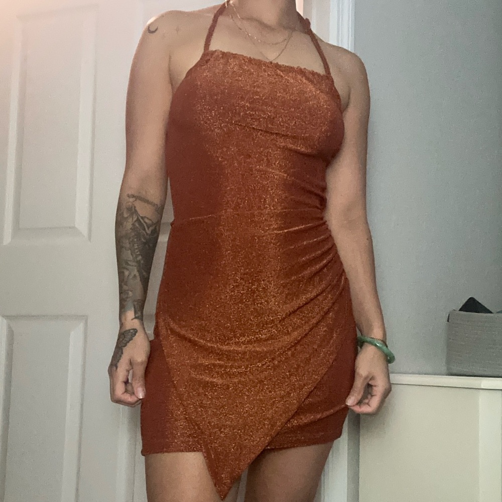 Cider Shimmering Copper Dress - Picture 4 of 4